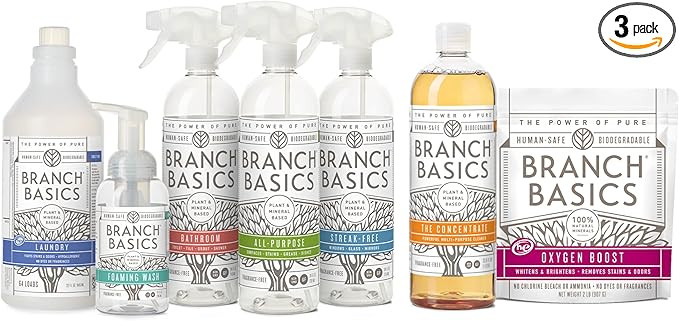 Branch Basics Premium Starter Kit: All Purpose Cleaner, Glass, and Bathroom Cleaner plus our Foam... | Amazon (US)