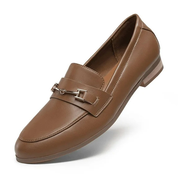 BURUDANI Women's Fashion Comfortable Loafers Leather Penny Loafers Flats Shoes | Walmart (US)
