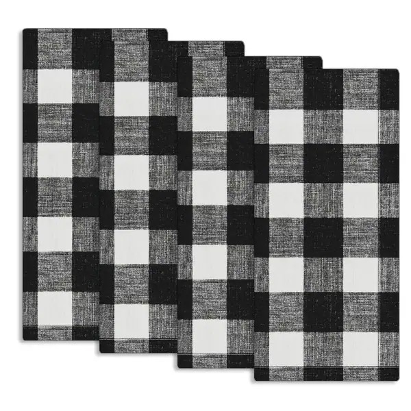 Fabstyles Country Check Cotton Kitchen Towel Set of 4 - 18x28 - Bed Bath & Beyond - 34012413 | Bed Bath & Beyond