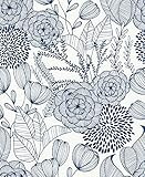 Navy Secret Garden Peel & Stick Wallpaper | Amazon (US)