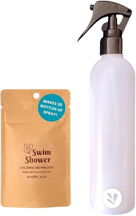 20 Bottle Refill Packet + 8 oz Spray Bottle, GMO-Free Chlorine Neutralizing Post-Swim or Shower S... | Amazon (US)