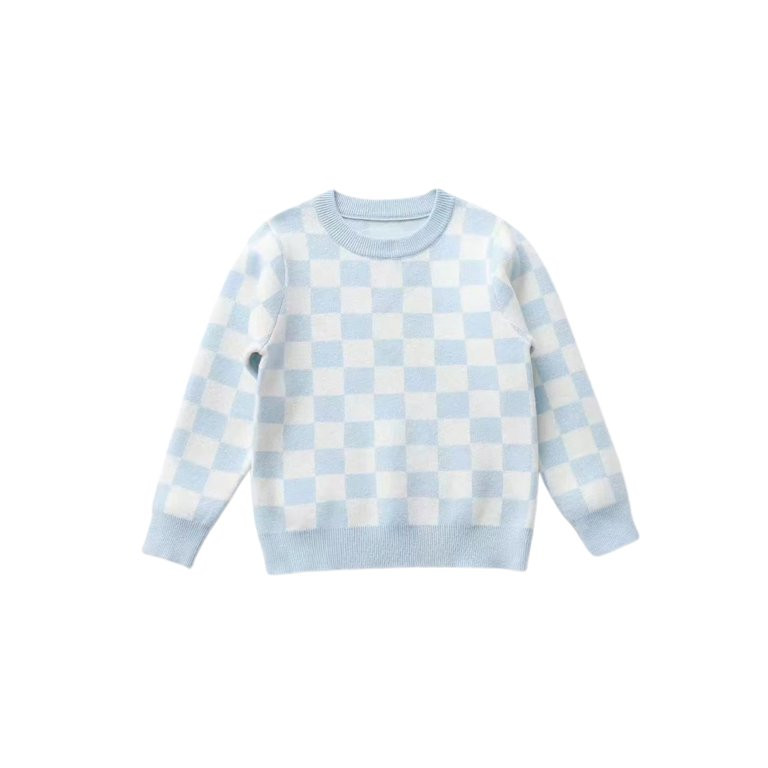 Bagilaanoe Toddler Baby Girl Boy Knitted Sweater Long Sleeve Checkerboard Pullover 18M 24M 3T 4T ... | Walmart (US)