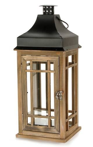 Decorative Wood Lantern: Natural Color, Black Top, 18.625 Inches By Darice | Michaels® | Michaels Stores