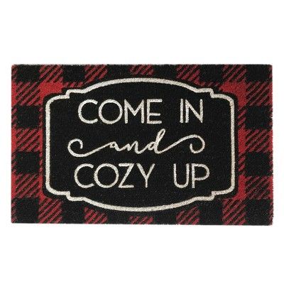 Farmhouse Living Come In and Cozy Up Winter Holiday Coir Doormat - 18" x 30" - Elrene Home Fashio... | Target