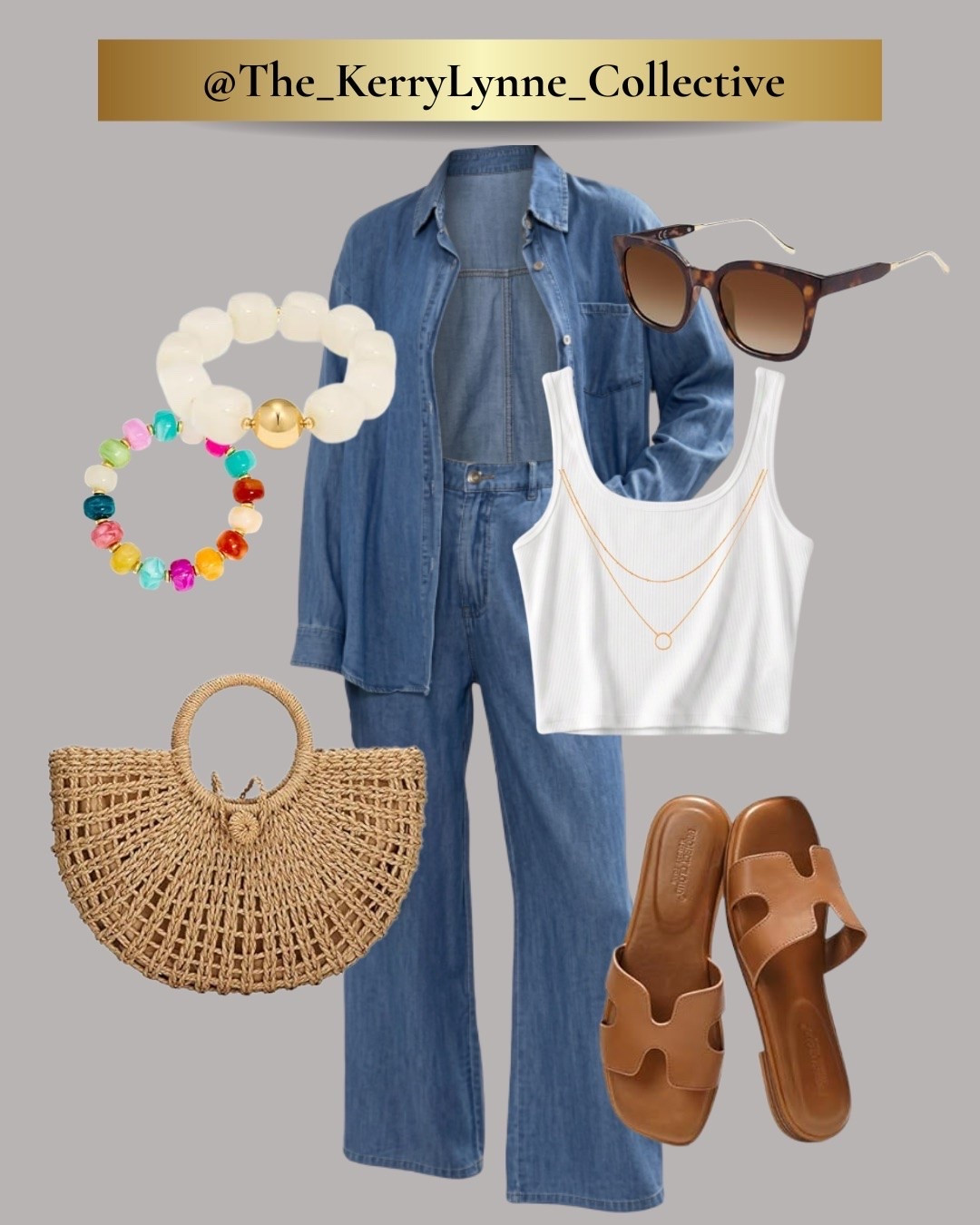 The effortless summer outfit you’ll keep reaching for. 💙

This denim two-piece set is one of those looks that instantly makes you feel put together with minimal effort. I layered it over a classic white tank and finished it with woven sandals, a straw tote, oversized sunnies, and fun stacked bracelets for the ultimate casual-chic vibe.

Perfect for:
☀️ Vacation days
🛍️ Weekend shopping
🥂 Brunch with the girls
✈️ Travel days
🌊 Coastal getaways

The best part? Every piece can be mixed and matched with staples already in your closet, making this one of the most versatile outfits you’ll own.

Everything is linked in my LTK! Which accessory would you grab first—the straw tote or the colorful bracelets? 🤍

#LTKStyle #LTKFinds #AmazonFashion #DenimStyle #SummerOutfit #CasualChic #VacationStyle #TravelOutfit #WeekendStyle #EverydayStyle #NeutralStyle #AmazonFinds #CoastalStyle