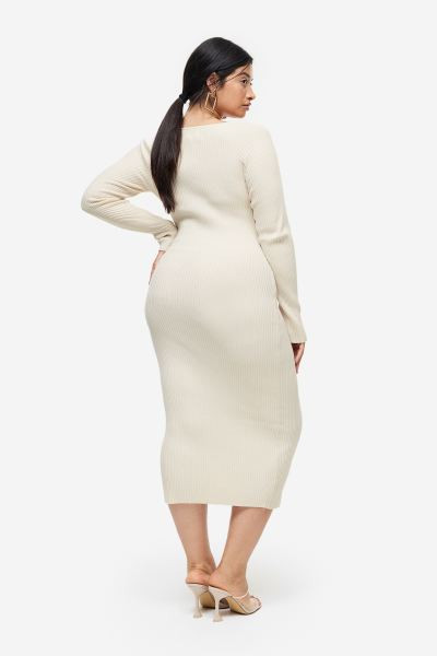 Rib-knit Dress - Light beige - Ladies | H&M US | H&M (US + CA)