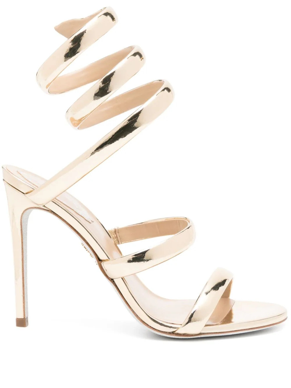 René Caovilla Cleo 105mm leather sandals - Gold | Farfetch Global