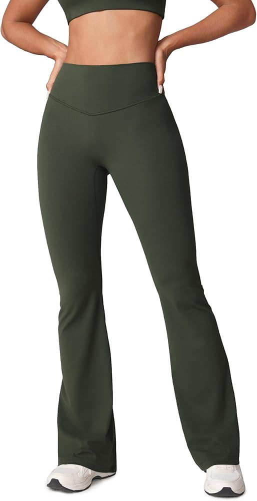 Hugcurve No Front Seam High Waisted Flare Leggings for Women Bootcut Yoga Pants Buttery Soft - 29... | Amazon (US)