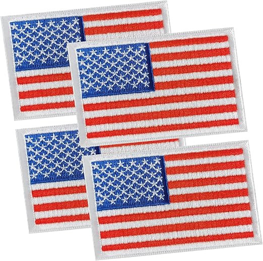 LEMIBK 4PCS American Flag Patches, Embroidered Iron on/Sew on US USA Flag Patches for Clothing Ha... | Amazon (US)
