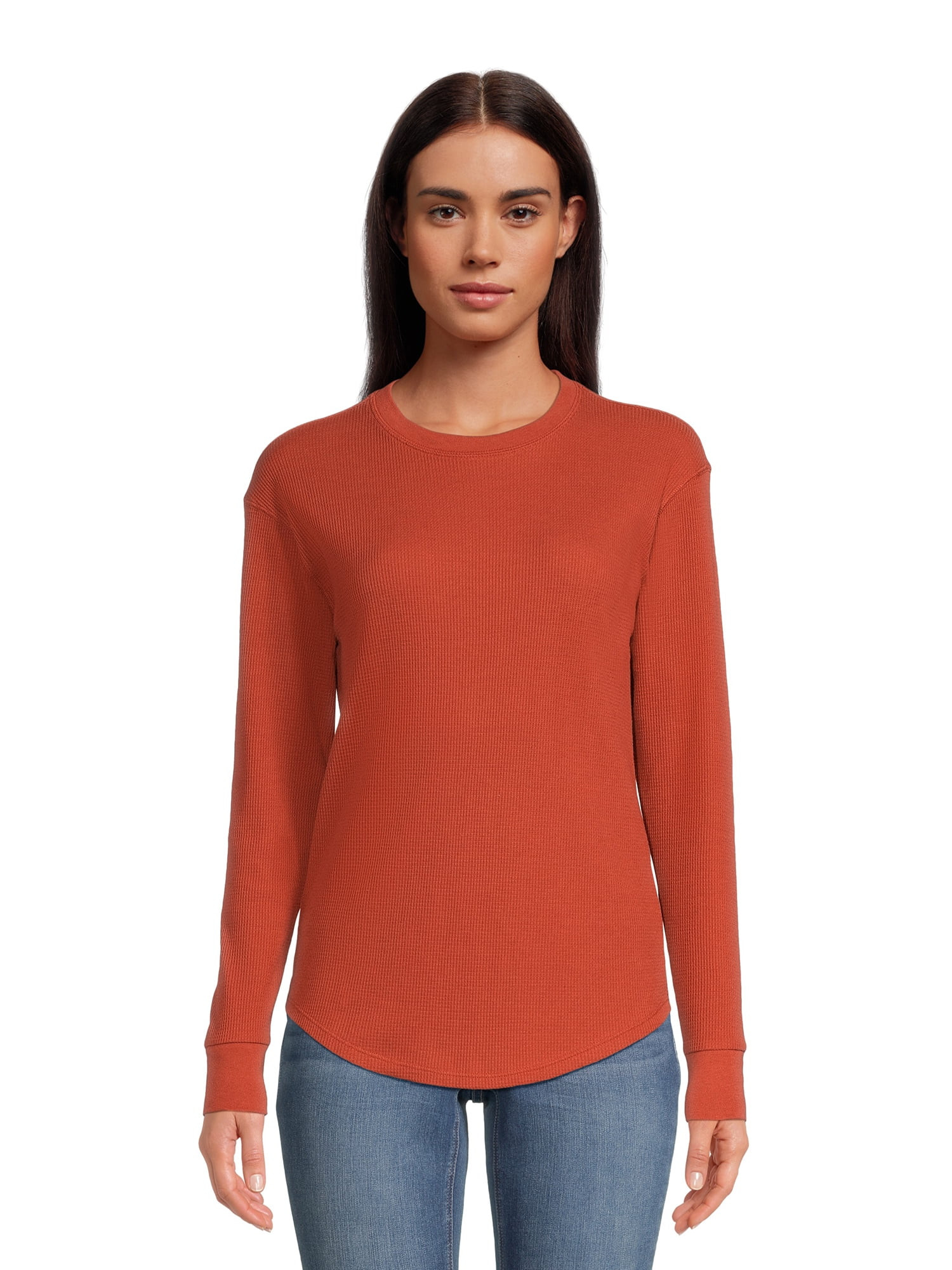Time and Tru Women's Thermal Top with Long Sleeves, Sizes S-3XL | Walmart (US)