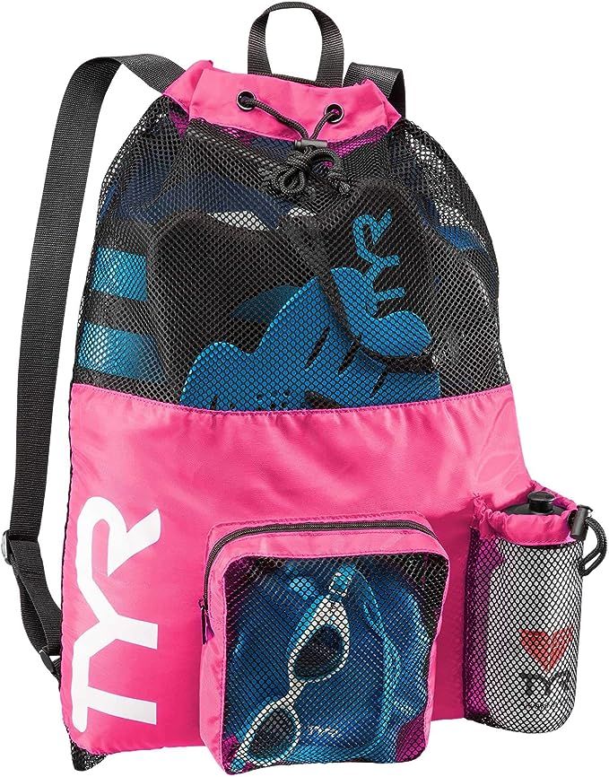 TYR Big Mesh Mummy Backpack For Wet Swimming, Gym, and Workout Gear , Pink | Amazon (US)