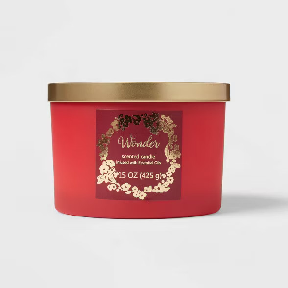 15oz Lidded Glass Jar 3-Wick Frosted Wonder Berry and Sage Candle - Opalhouse™ | Target