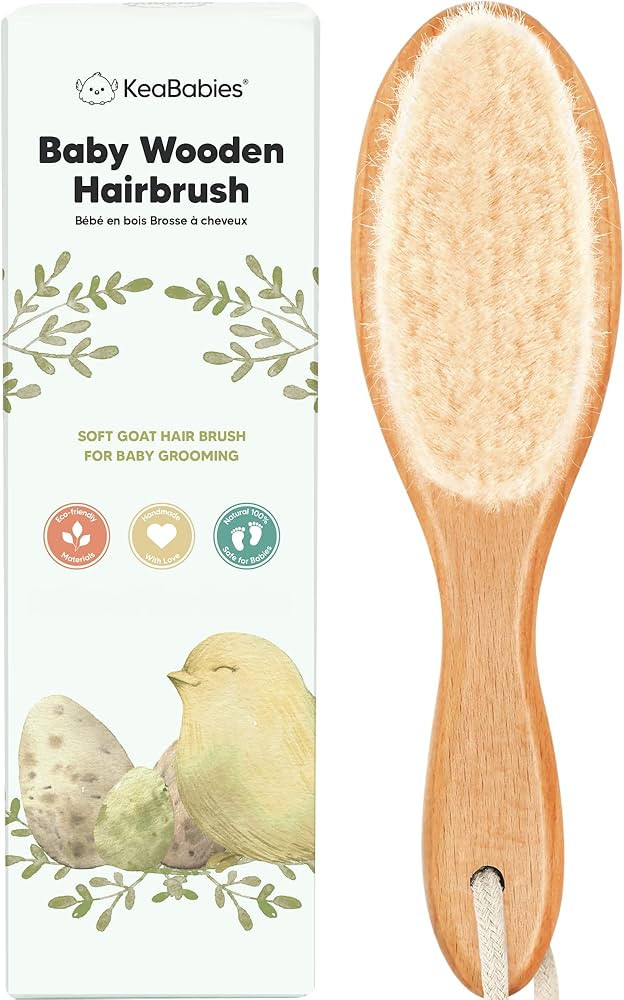 Baby Wooden Hair Brush - Baby Brush with Soft Goat Bristles - Cradle Cap Brush - Perfect Scalp Gr... | Amazon (US)