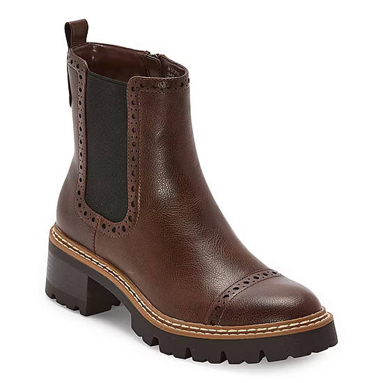 St. John's Bay Womens Driver Block Heel Chelsea Boots | JCPenney