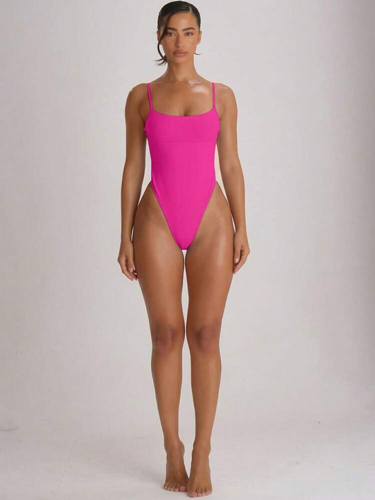 Musera Resort Strappy Binding High Leg Cheeky Swimsuit Bathing Suits Swim Vacation Holiday Summer... | SHEIN