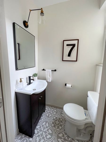Powder room addition at our last flip, Pearl House. This vanity is perfect for tight spaces! 

#LTKhome