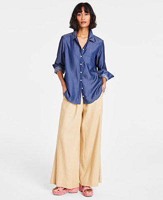 On 34th Women's Chambray Shirt, Created for Macy's - Macy's | Macy's