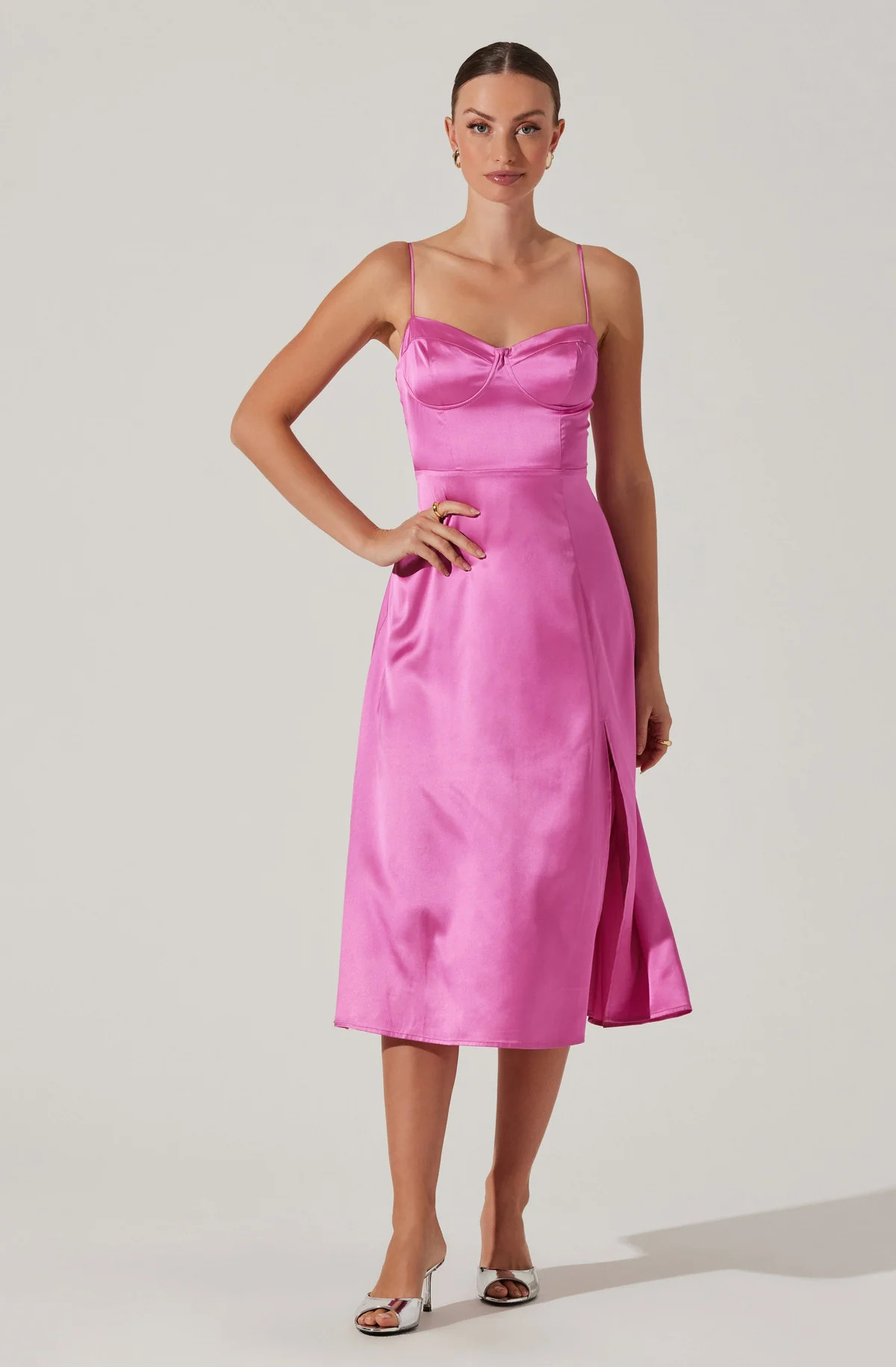 Bustier Satin Midi Dress | ASTR The Label (US)