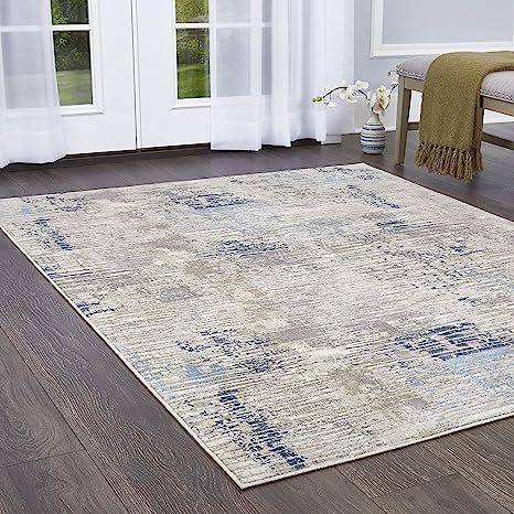 Home Dynamix Melrose Lorenzo Area Rug, 6'6"x9'6" Rectangle, Gray/Blue | Amazon (US)