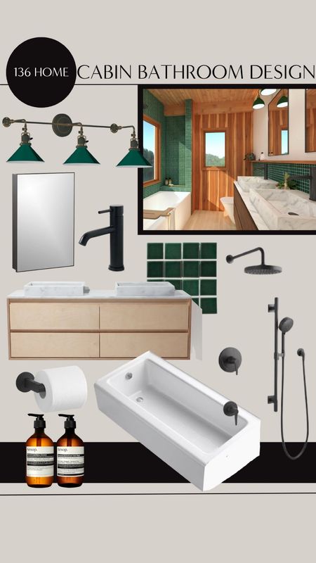 Cabin Bathroom Design #cabin #bathroom #bathroomdecor #bathroomdesign #interiordesign #interiordecor #homedecor #homedesign #homedecorfinds #moodboard 

#LTKstyletip #LTKhome