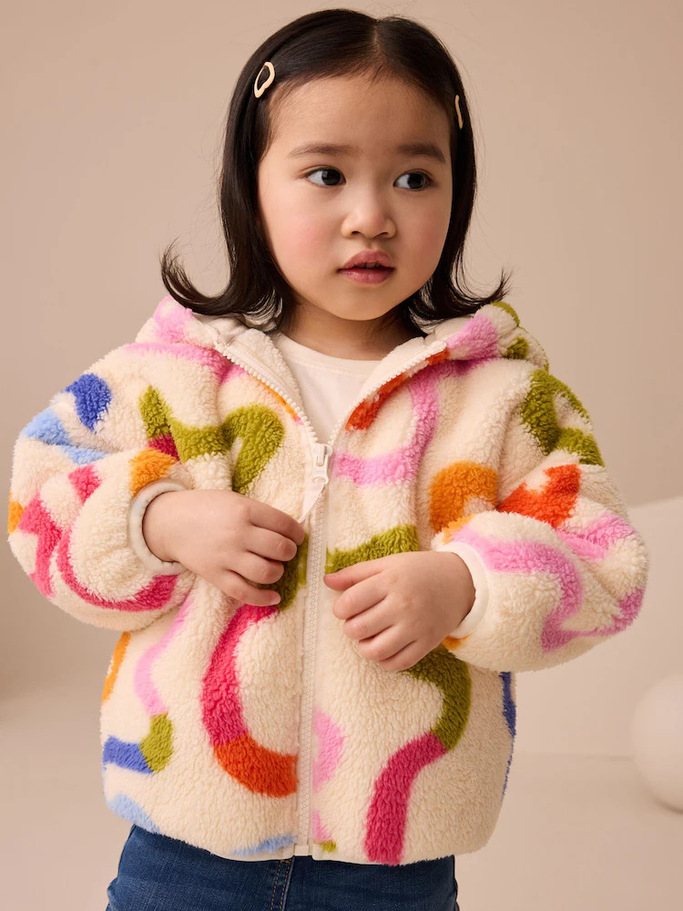 Buy Cream Rainbow Squiggle Zip Through Fleece (3mths-7yrs) from Next USA | Next US
