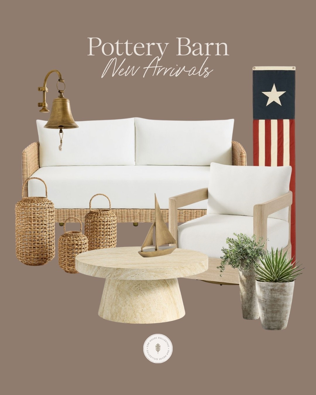 Pottery barn new arrivals, couch, american flag, gold, woven decor, chair, table, outdoor

#LTKMothersDay #LTKdayinmylife #LTKmomlife