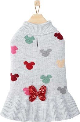 Disney Minnie Mouse Confetti Dog & Cat Sweater Dress, Small | Chewy.com