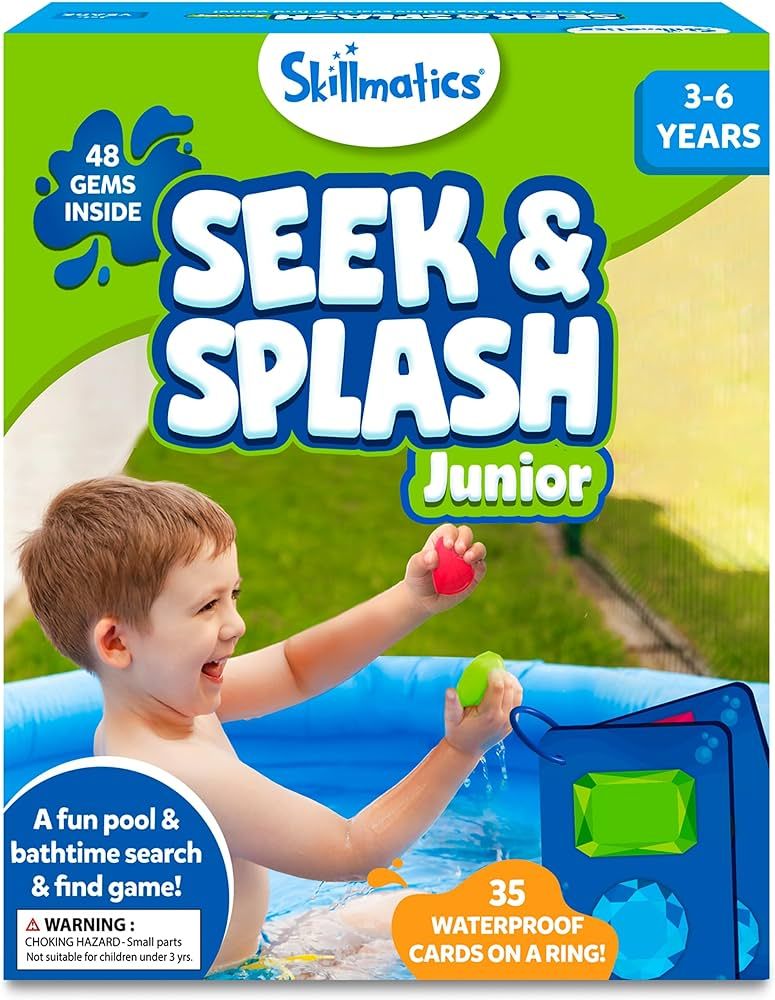 Skillmatics Seek & Splash Bath Toys - Search and Find Gem Game, Bathtub, Baby Pool & Summer Toys ... | Amazon (US)