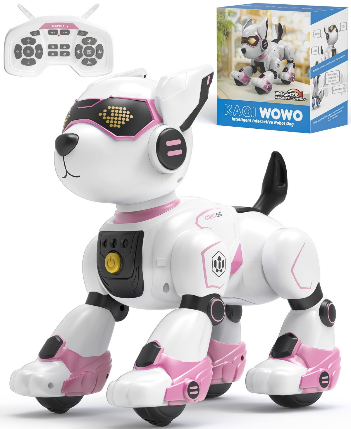 Smart Interactive Robot Dog Toy for Kids with Remote Control, Voice and Touch Features - Pink | Macy's