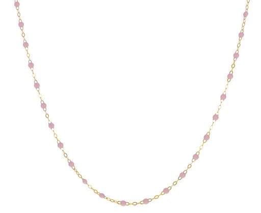 Short Baby Pink Resin Beaded Necklace | TWIST