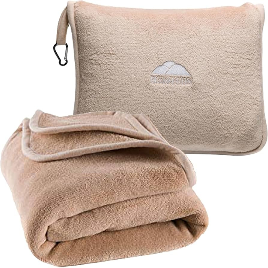 BlueHills Premium Soft Tall Travel Blanket Pillow for Airplane Traveling Essentials Long Flight T... | Amazon (US)