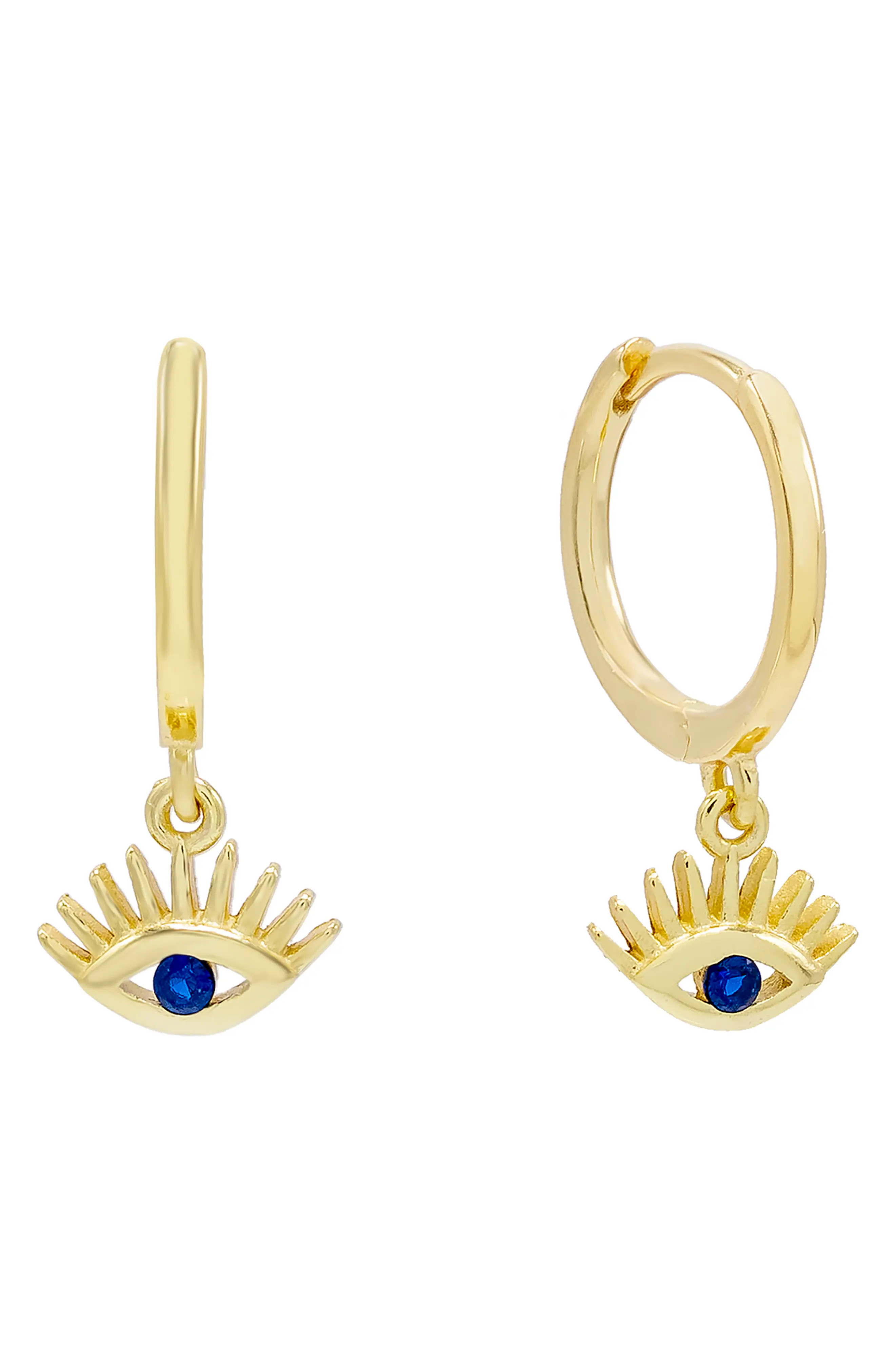 Women's Adina'S Jewels Mini Evil Eye Huggie Earrings | Nordstrom