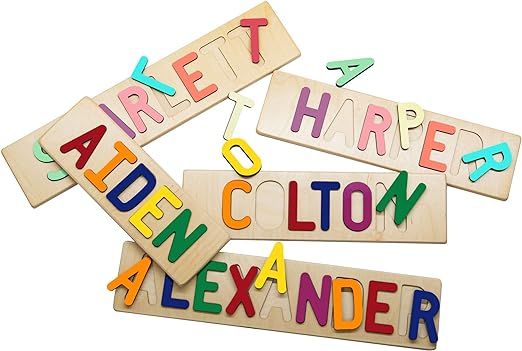 South Bend Woodworks Kids Personalized Wooden Name Puzzle – Up to 12 Characters | Amazon (US)