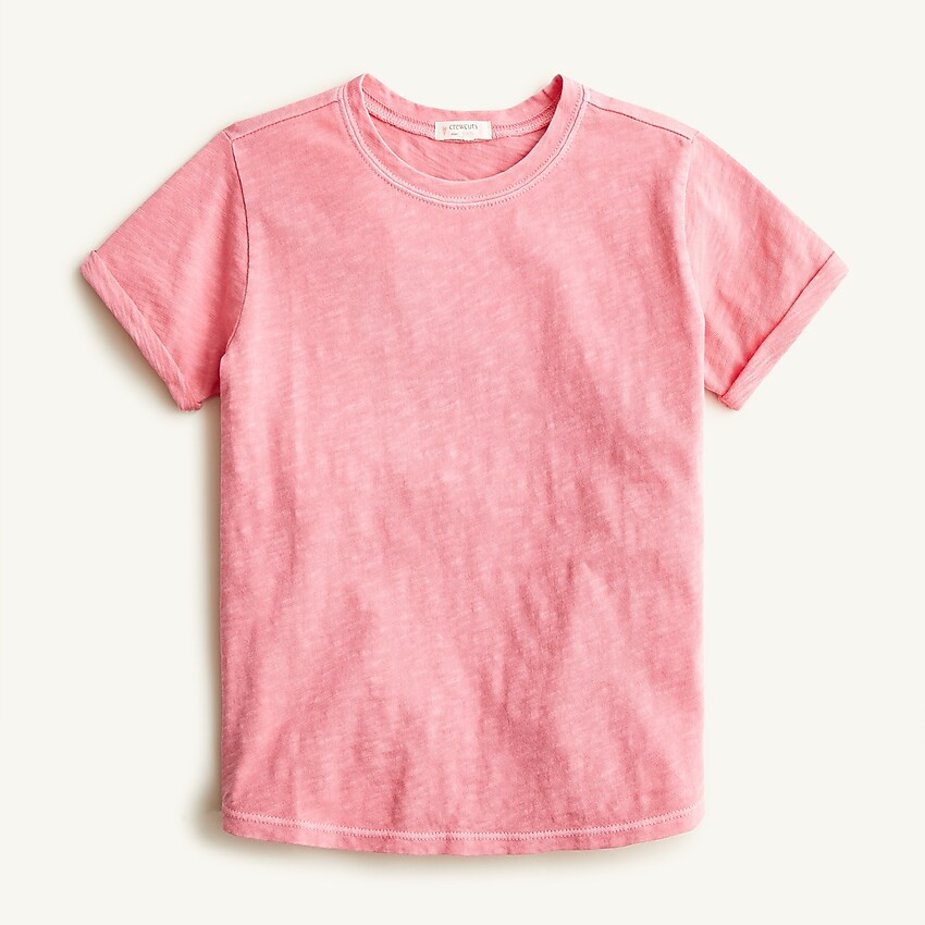 Girls' rolled-cuff garment-dyed T-shirt | J. Crew US