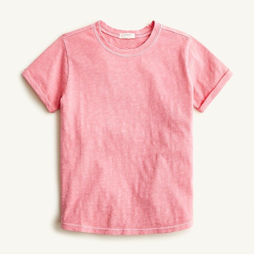 Girls' rolled-cuff garment-dyed T-shirt | J.Crew US