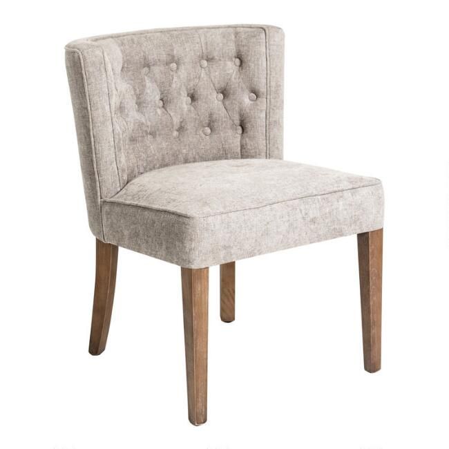 Sebastian Gray Tufted Upholstered Dining Chair Set of 2 | World Market
