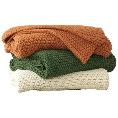 Itopfox Chunky Cable Knit Throw Blanket in Lightweight Beige, 100% Organic Cotton for Sofa, Couch, Bed, Baby Nursery, Rustic Farmhouse Decor | Target