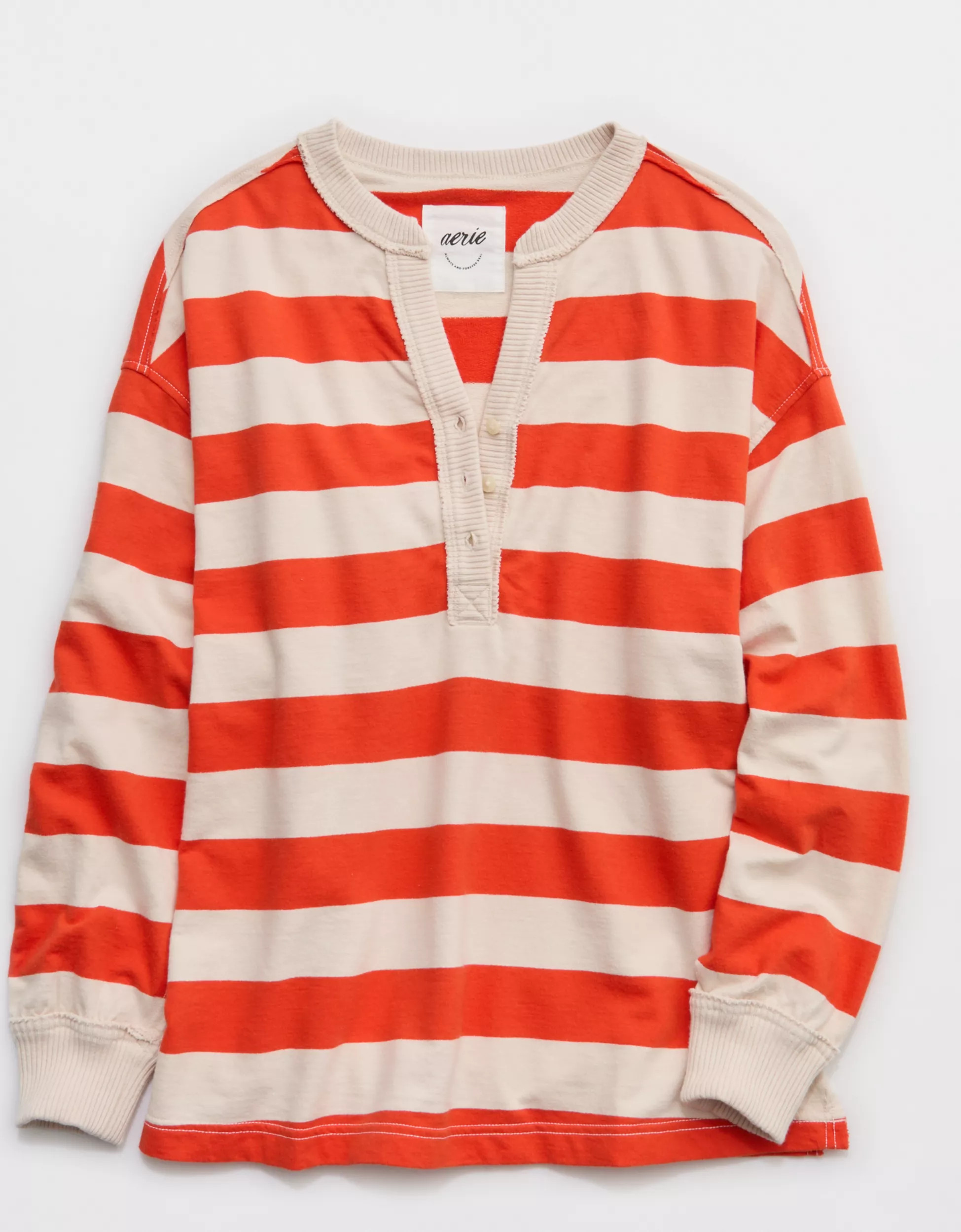 Aerie Poolside Terry Henley Sweatshirt | Aerie