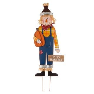 36" GlitzHome® Happy Harvest Scarecrow Yard Stake | Michaels Stores