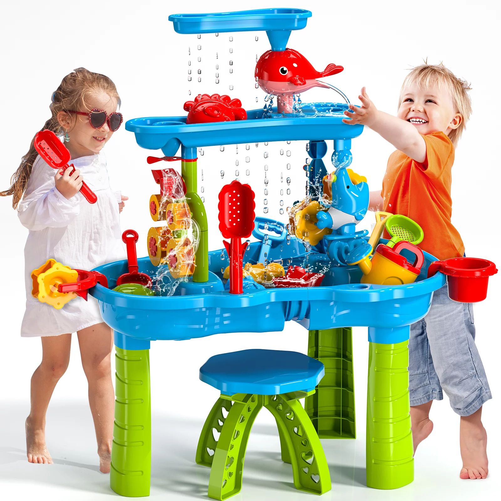 TEMI Kids Sand Water Table for Toddlers, 3-Tier Sand and Water Play Table Toys for Toddlers Kids,... | Walmart (US)