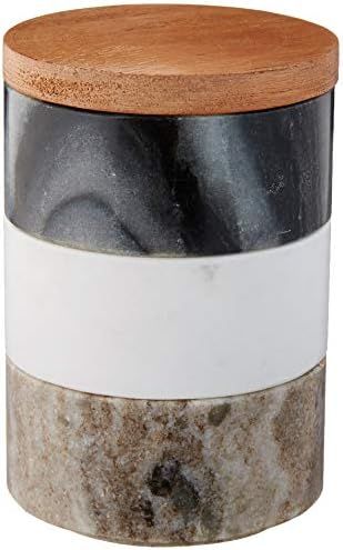 Creative Co-op DF0608 Marble Stacking Acacia Wood Lid Pinch Pot, Grey | Amazon (US)