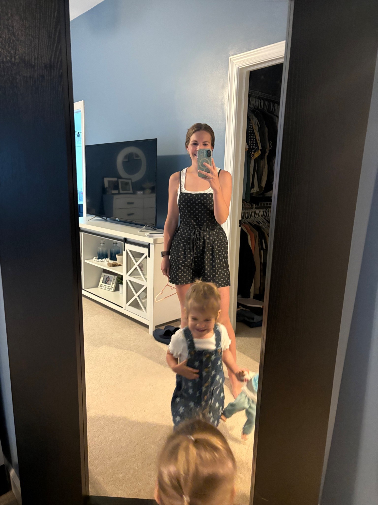 Action shot of our outfits 🤣 But I am loving these overalls from Pink Lily- so easy to throw on for a summer outfit to beat this humidity! 

#LTKSeasonal #LTKFindsUnder50 #LTKSaleAlert