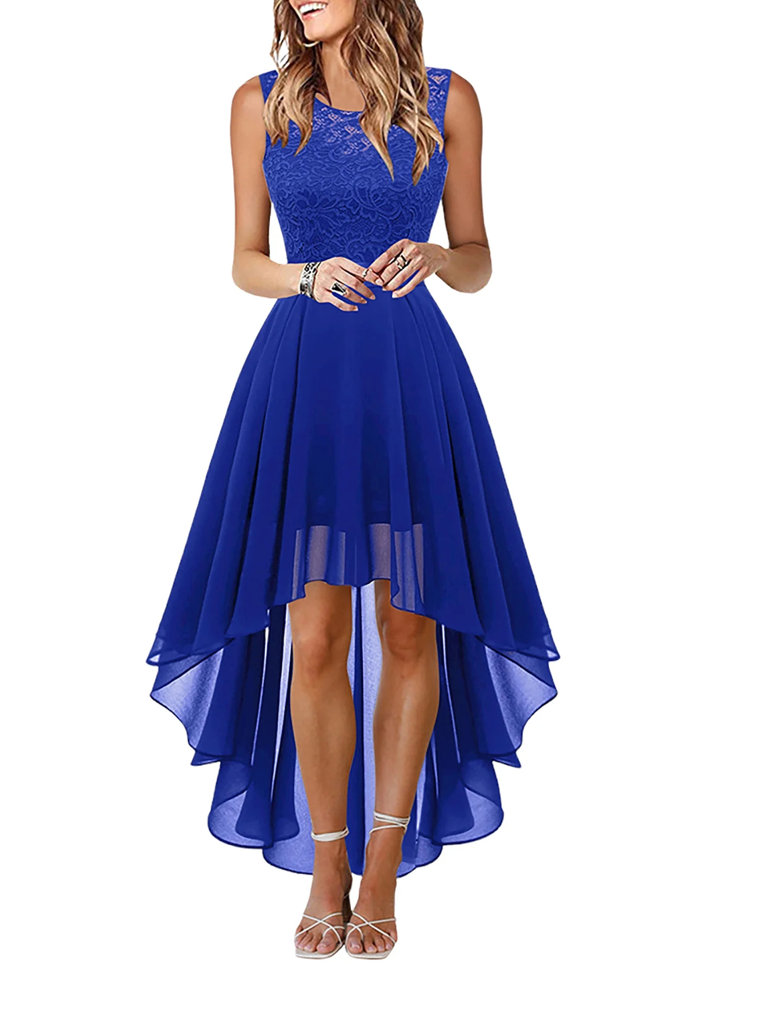 Julycc Womens Lace Chiffon Evening Party Prom Ball Gown Fishtail Bridesmaid Formal Dress | Walmart (US)