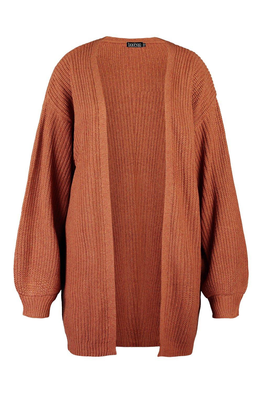 Plus Balloon Sleeve Boyfriend Cardigan | Boohoo.com (US & CA)