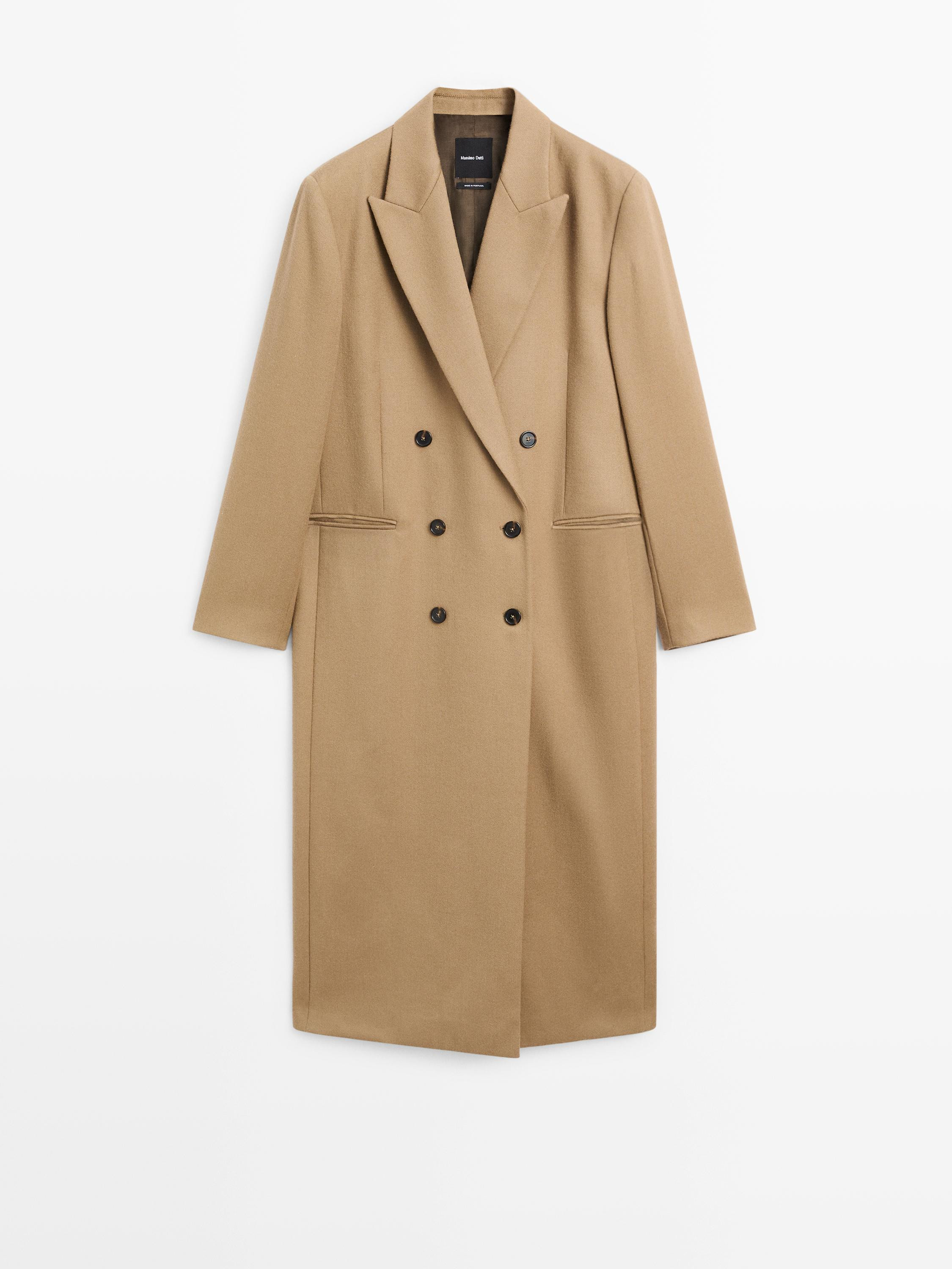 100% wool long coat | Massimo Dutti US