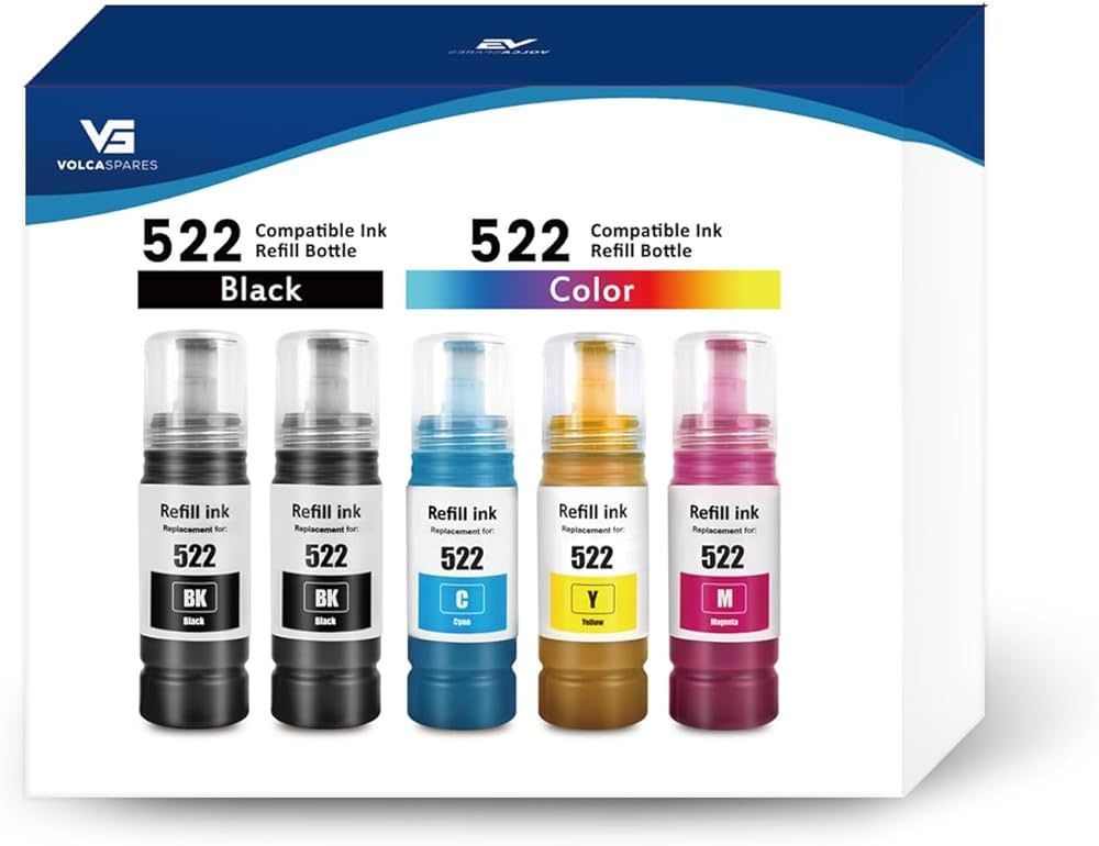 T522 522 Ink Refill Bottles for Epson EcoTank Printers ET-2800 ET-4800 ET-4700 ET-2400 ET-2720 ET... | Amazon (US)