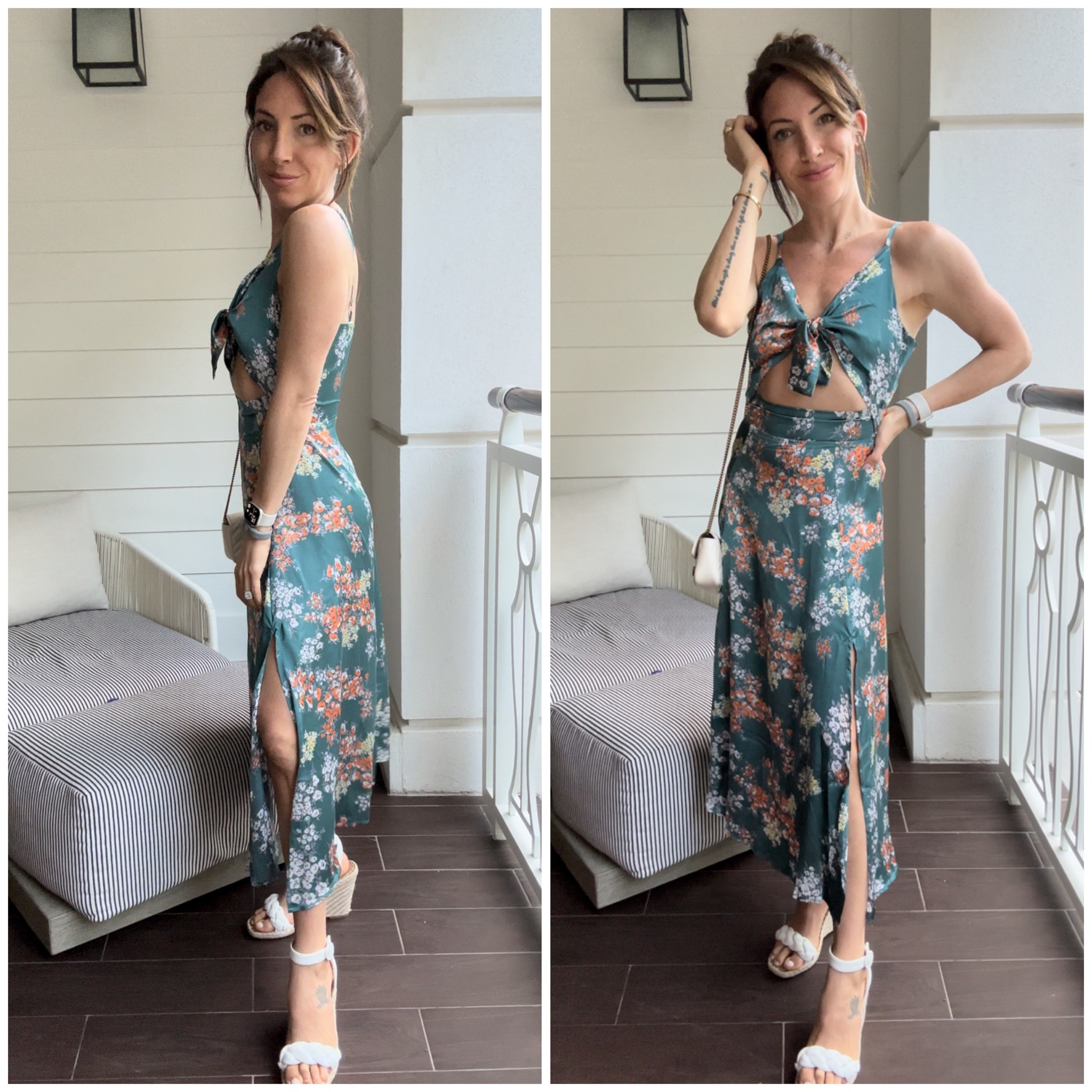 Love this dress! Amazing Amazon find. Perfect for a sunny vacation or nice warm weather event or date night. 

Wearing floral cutout dress, white braided wedges, mini white Gucci bag

#LTKSeasonal #LTKFind #LTKunder50