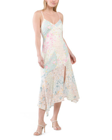 Floral Print Maxi Dress With Asymmetrical Hem | TJ Maxx