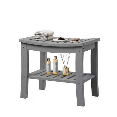 COZONY HDPE Shower Bench with Storage Shelf, Waterproof Bathroom Stool Seat for Bathtub and Shower | Target