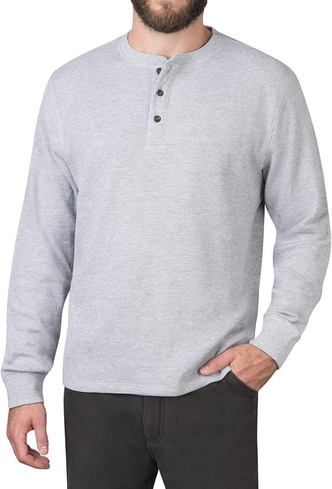 The American Outdoorsman Long-Sleeve Waffle Henley Shirts for Men | Amazon (US)